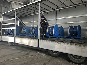 ThermoSonic cable reels loading